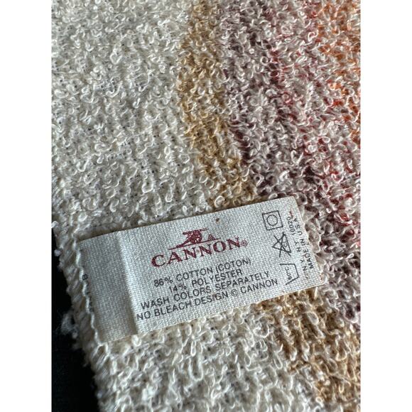 Vintage Cannon Retro Rainbow and Brown Hand towel Set of 8 Made in USA - Picture 7 of 12